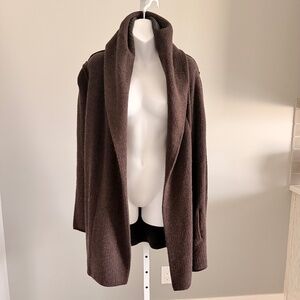 VINCE Beautiful Wool & Cashmere Heathered Brown Cardigan Sweater Sz Sm $545!!